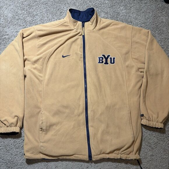 Vintage Nike Team BYU Cougars Jacket Men’s XL Reversible Full Zip Navy Blue - Picture 10 of 12